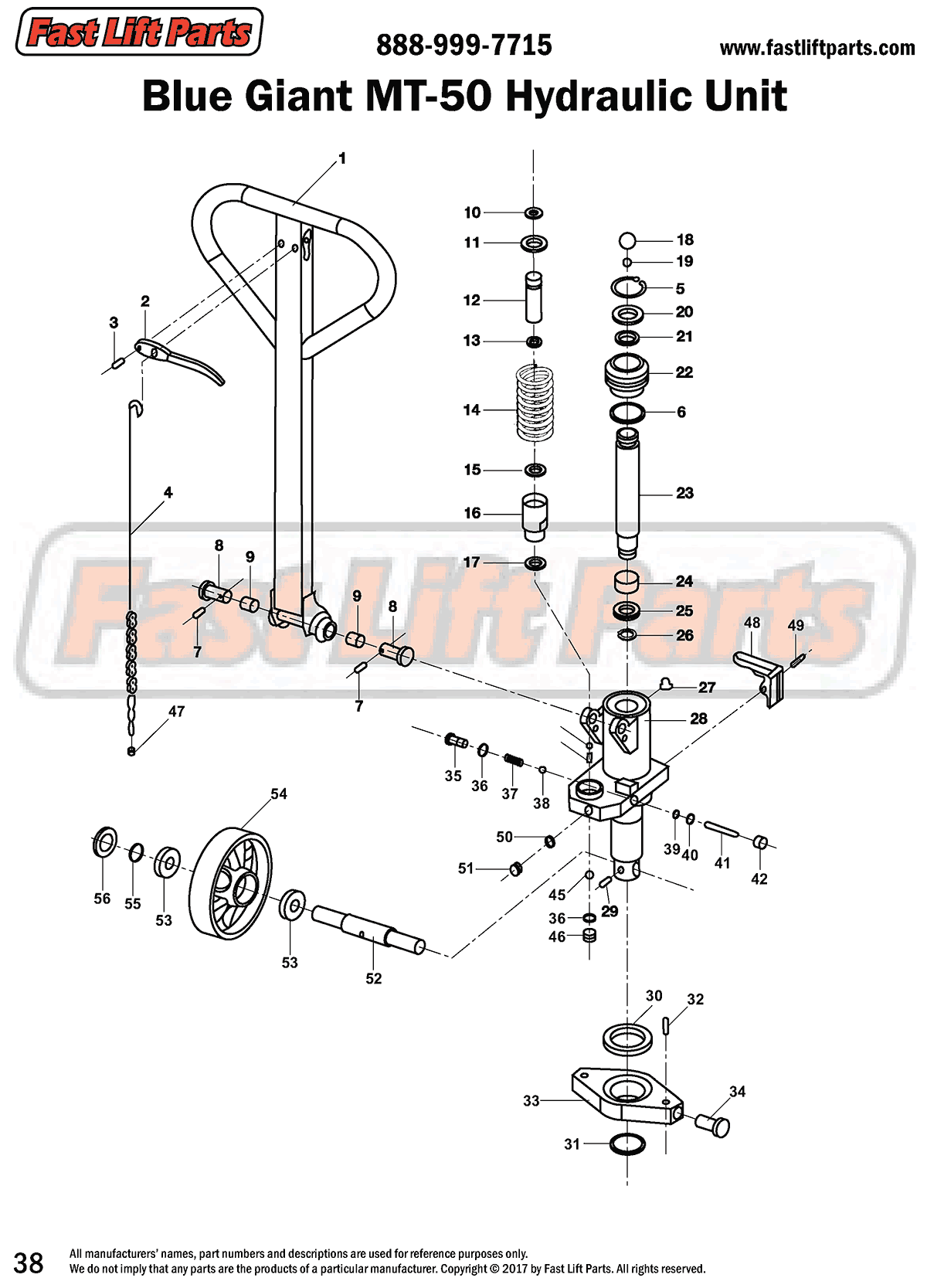 Blue Giant MT-50 Hydraulic Unit Line Drawing