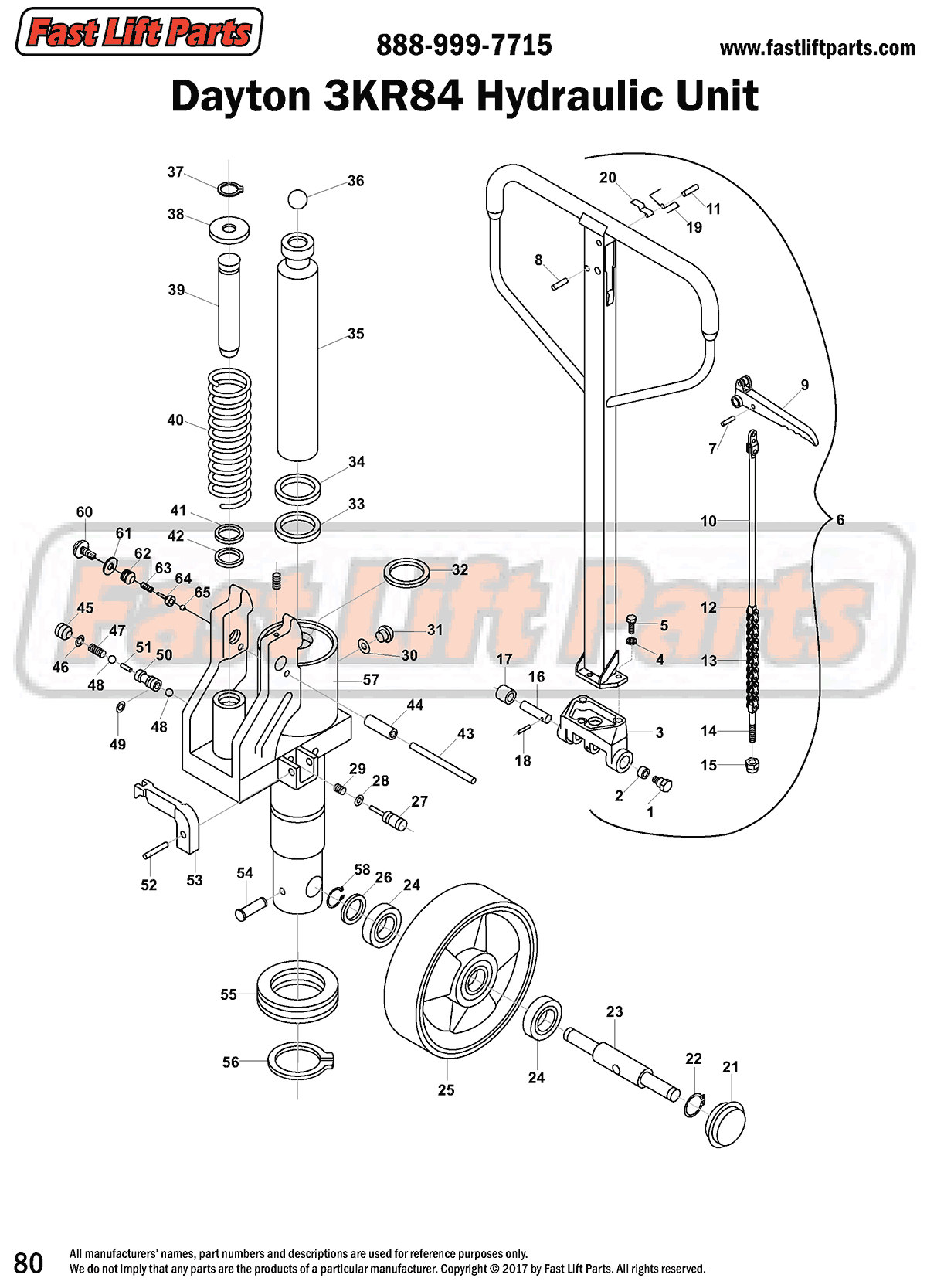 Dayton 3KR84 Hydraulic Unit Line Drawing