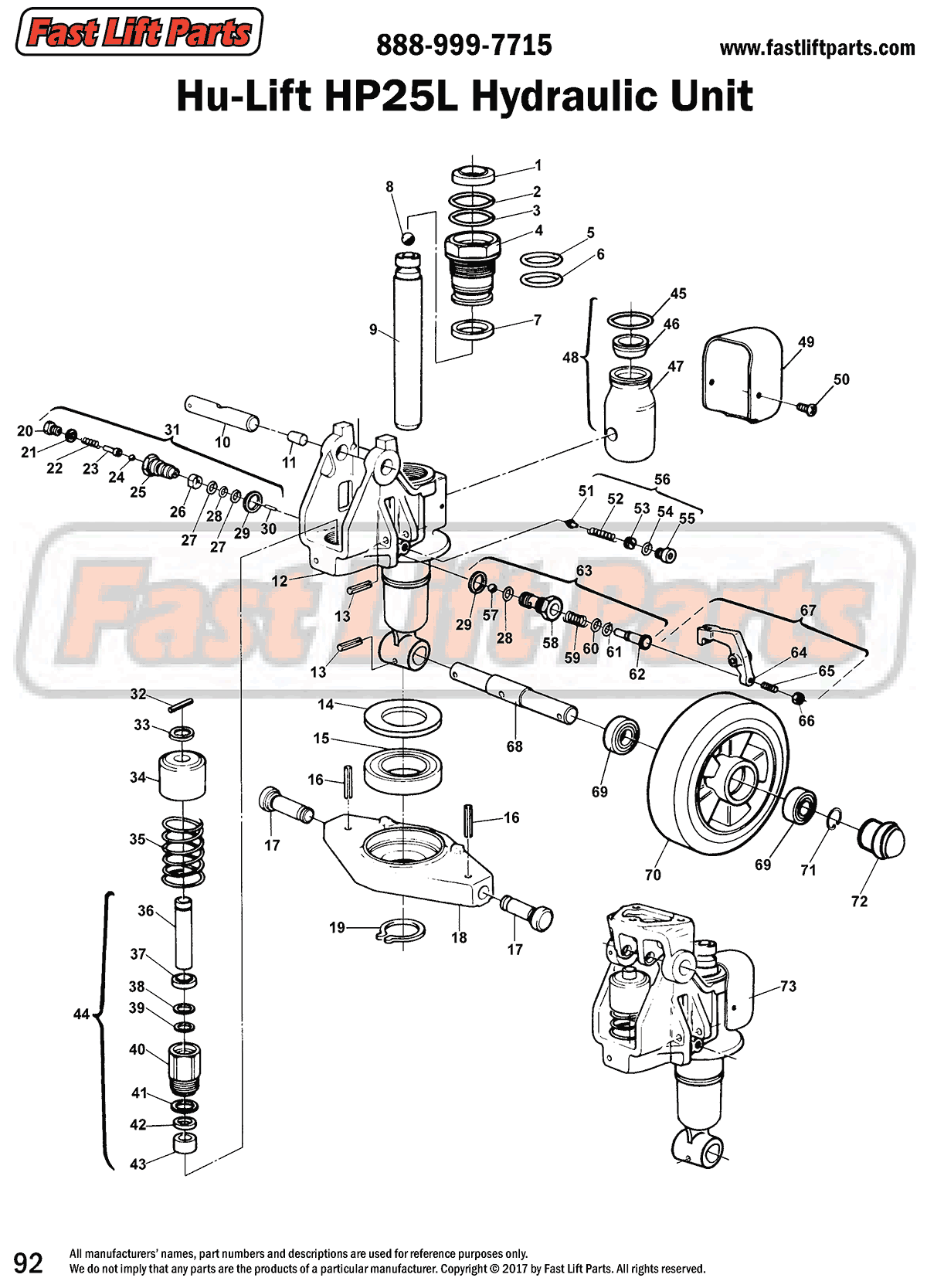 Hu-Lift HP25L Hydraulic Unit Line Drawing