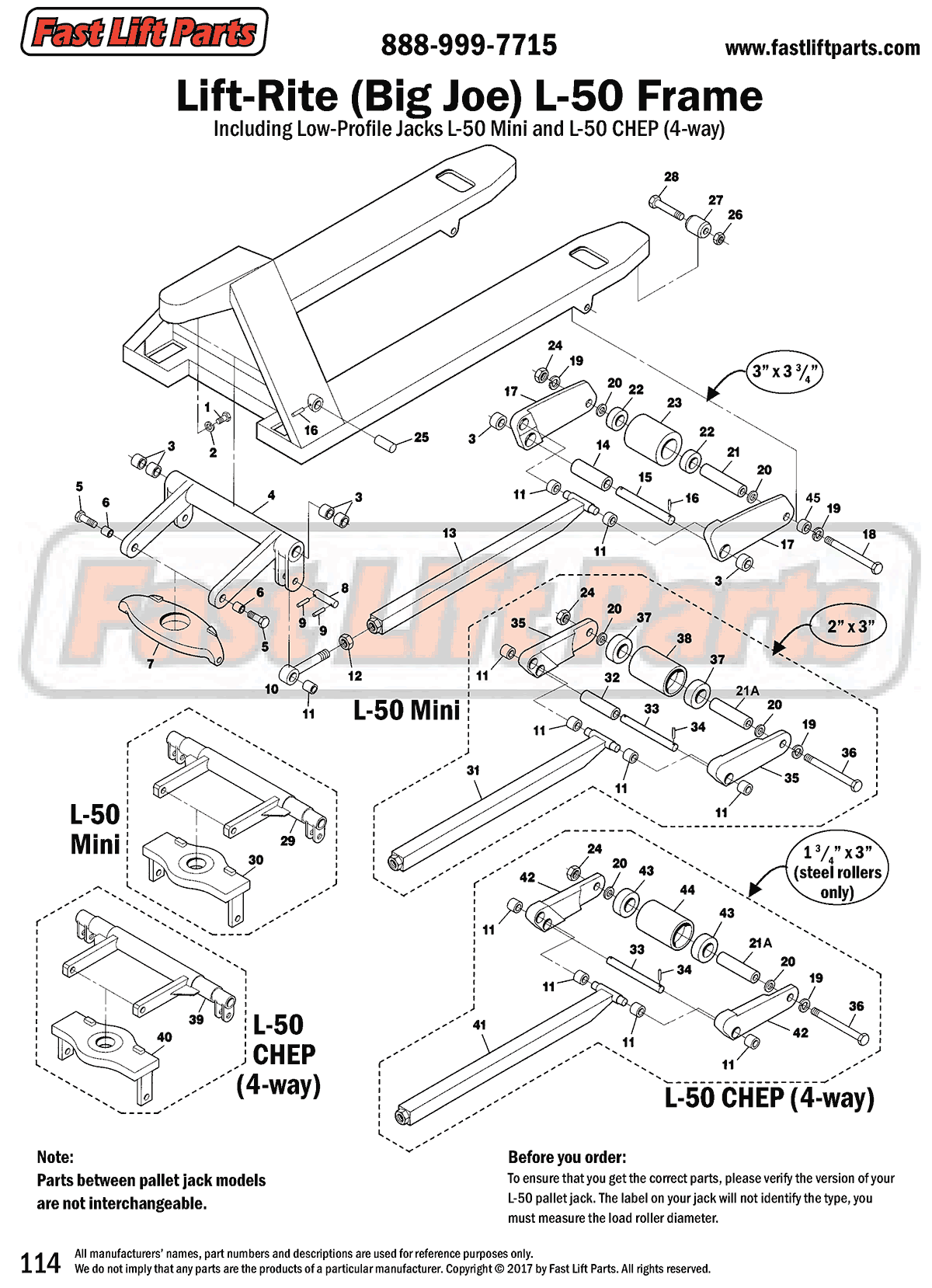Lift-Rite (Big Joe) L-50 Frame Line Drawing