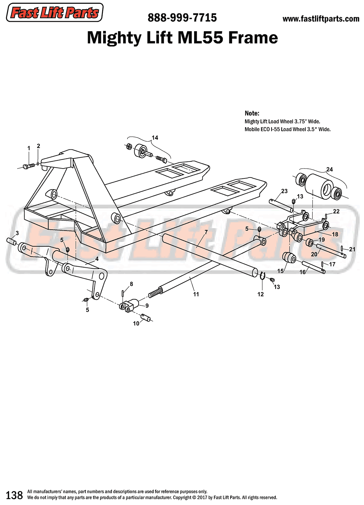 Mighty Lift ML55 Frame Line Drawing
