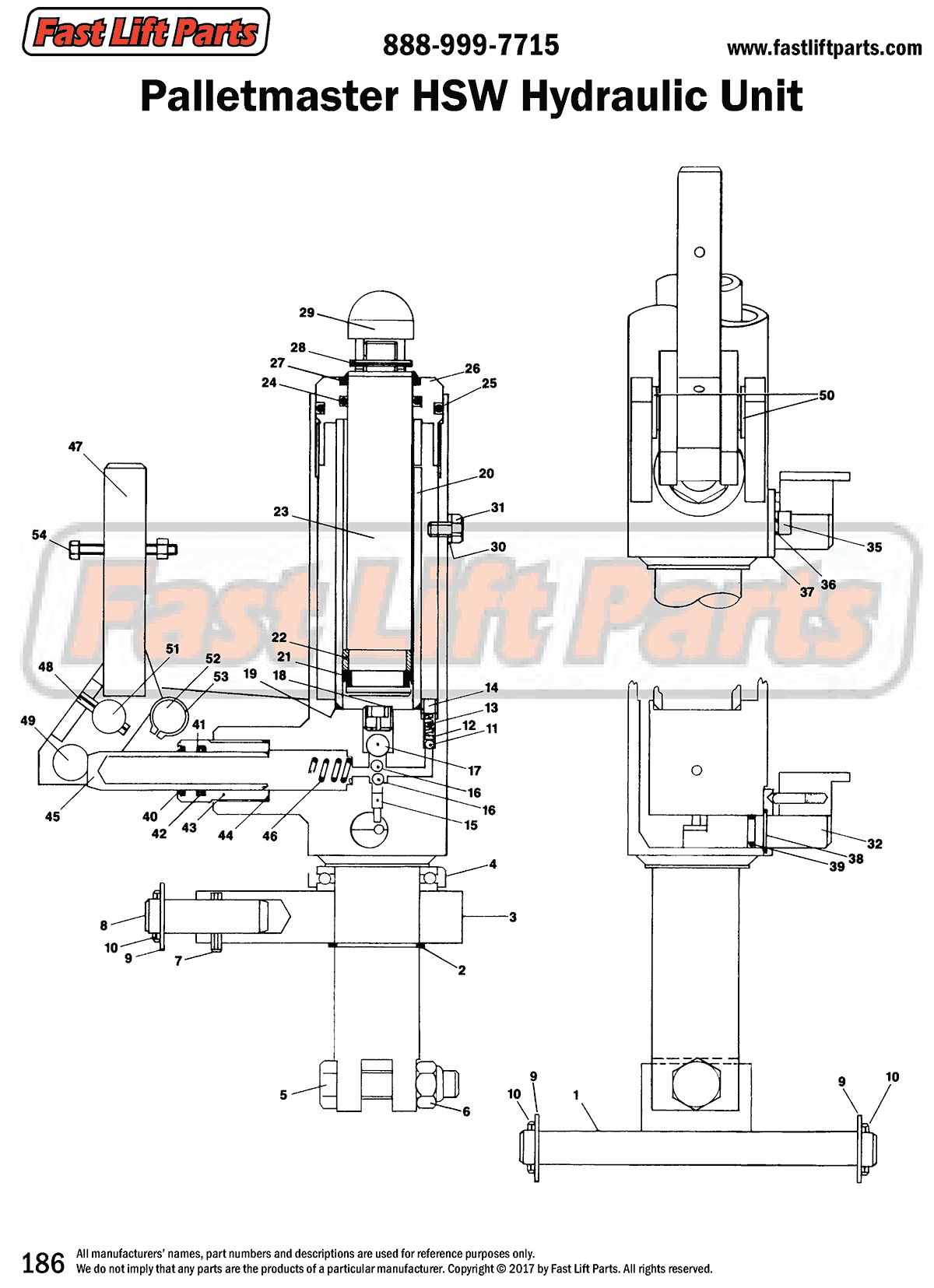 Palletmaster HSW Hydraulic Unit Line Drawing