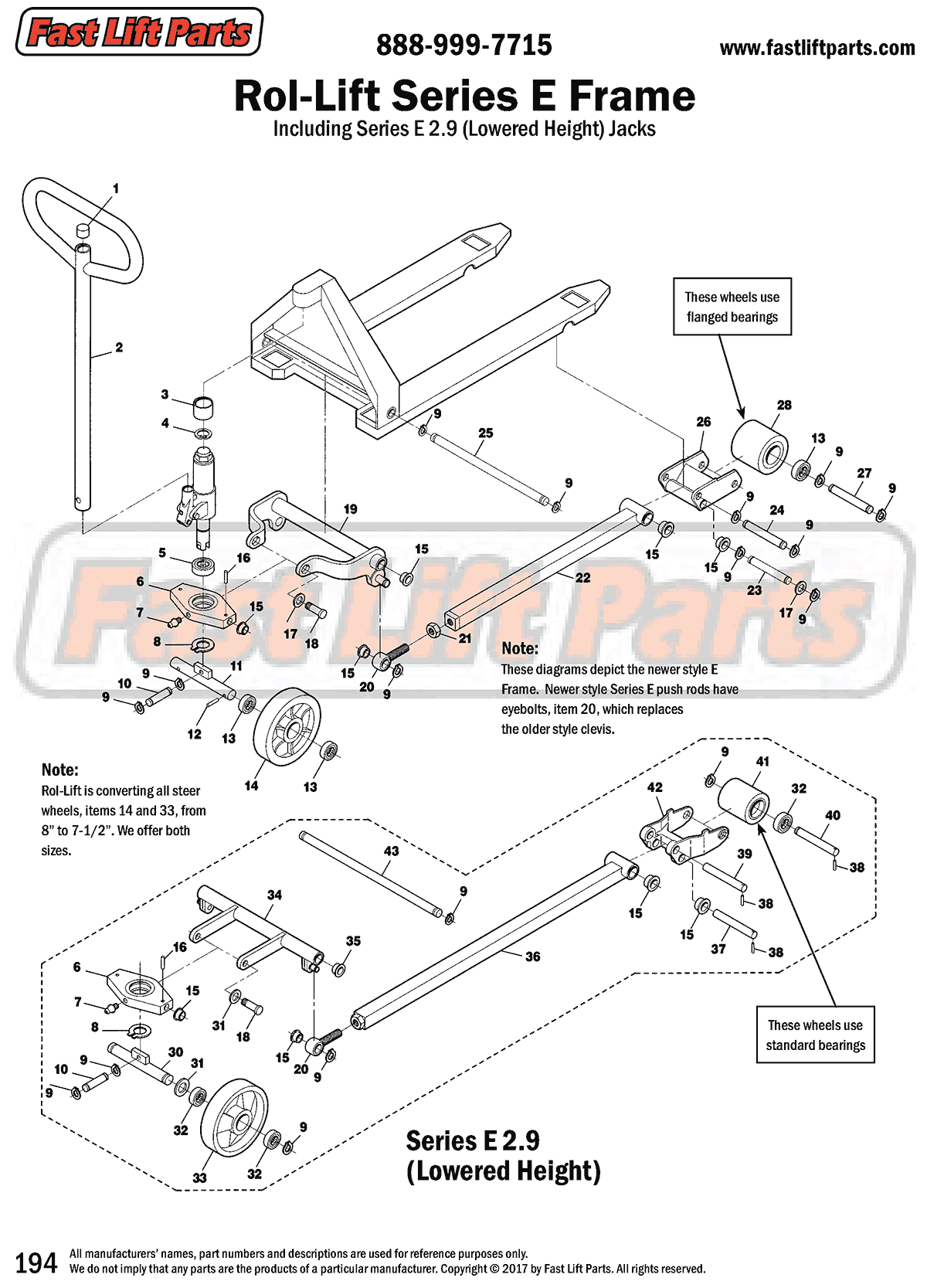 Rol-Lift Series E Frame Line Drawing