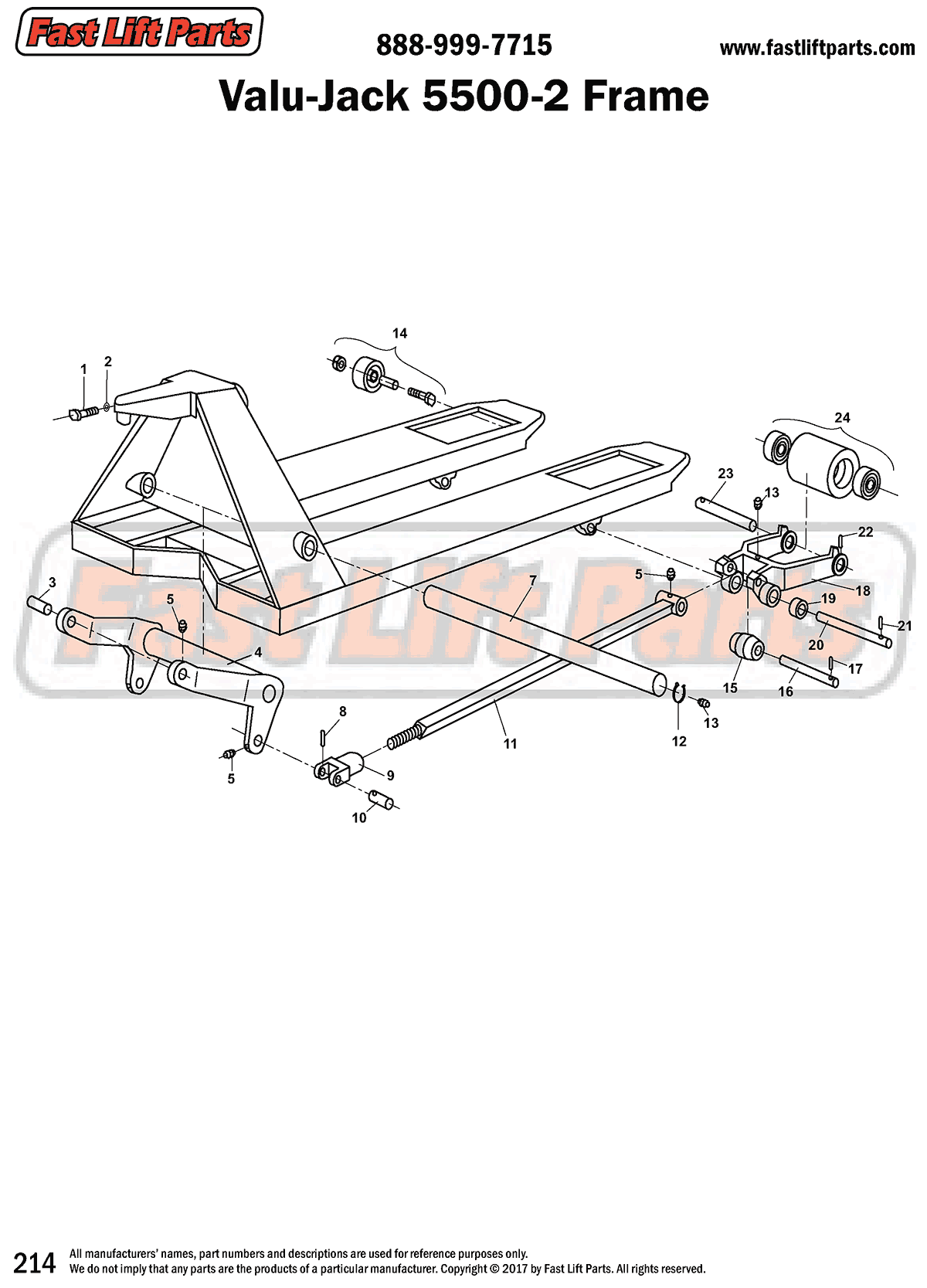 Valu-Jack 5500-2 Frame Line Drawing