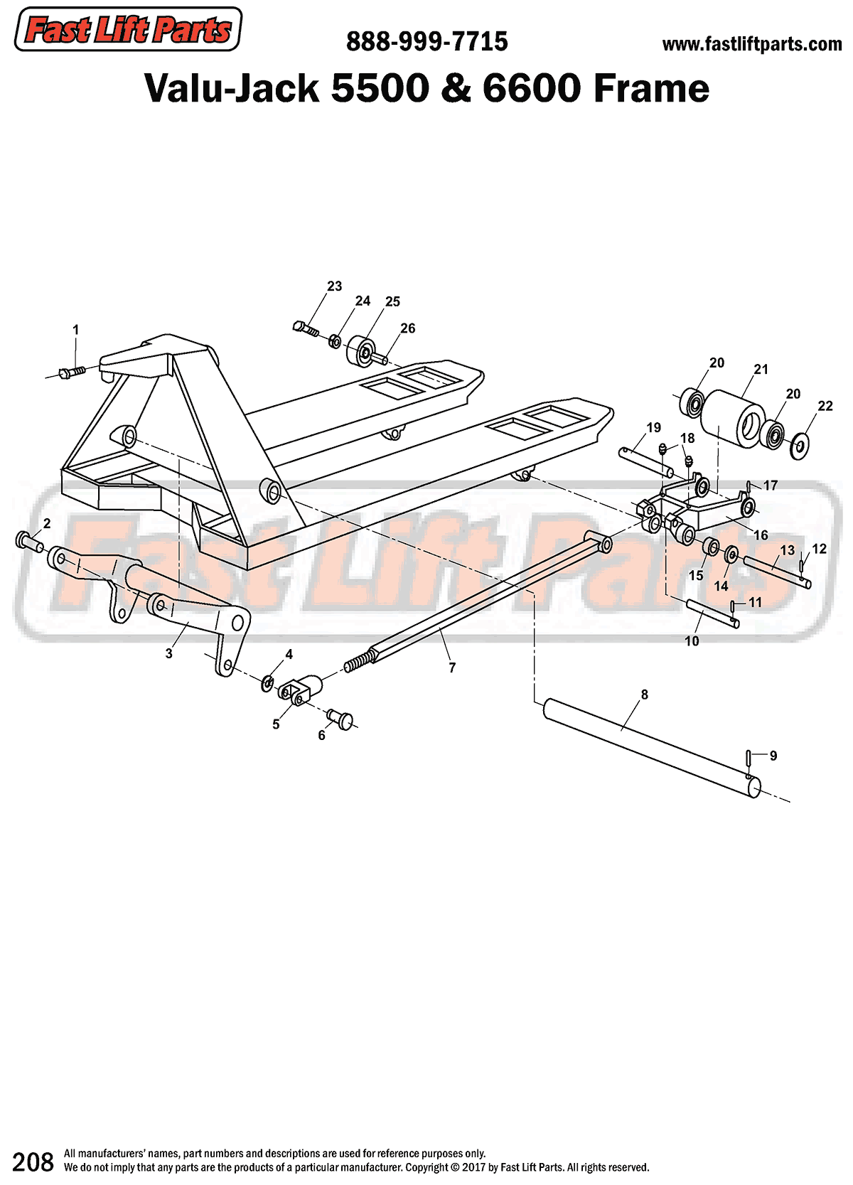 Valu-Jack 5500 & 6600 Frame Line Drawing