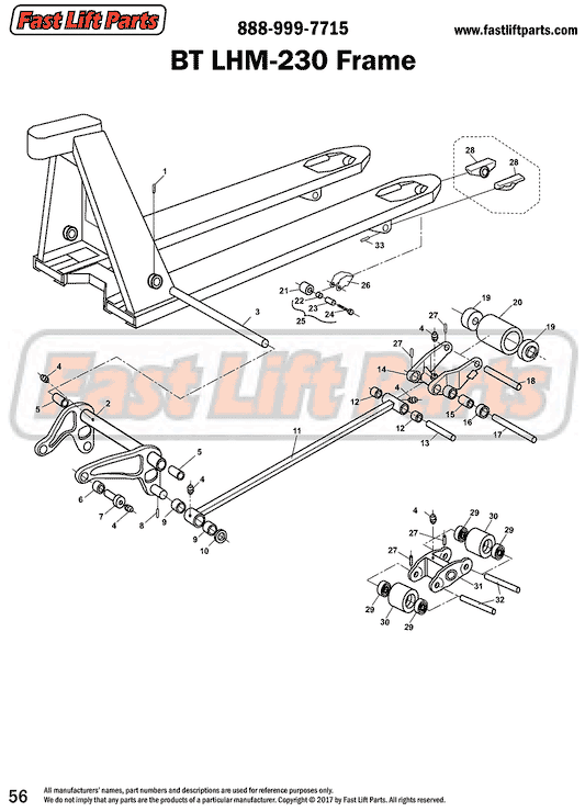 BT LHM 230 Frame Line Drawing