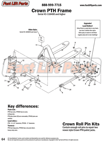 Crown Pallet Jack & Electric Lift Truck Parts - Crown Parts & Equipment ...