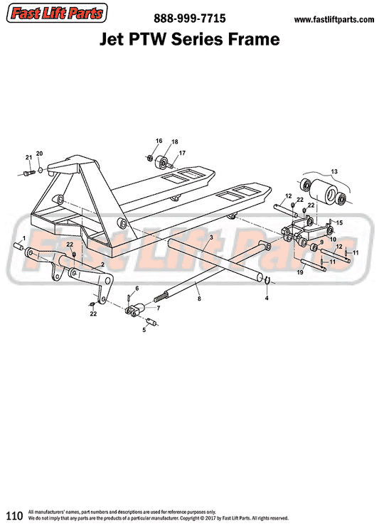 Jet PTW Series Frame Line Drawing