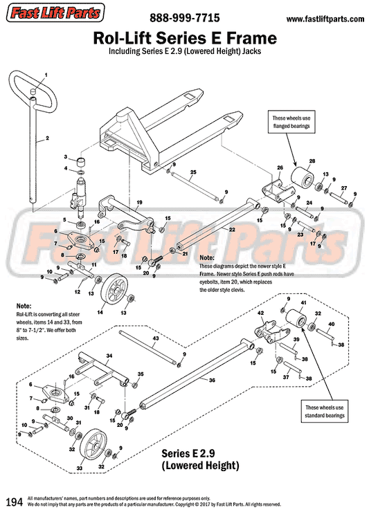 Rol-Lift Series E Frame Line Drawing