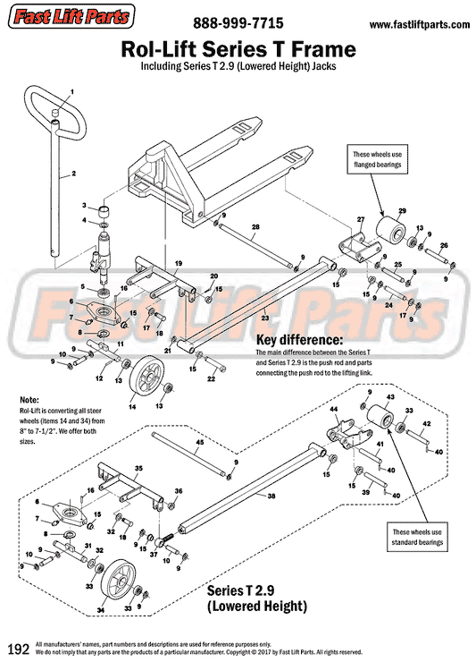 Rol-Lift Series T Frame Line Drawing