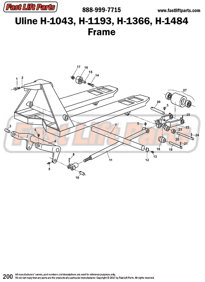 Uline H1043 Pallet Jack Parts & Wheels for H1438 Pallet Jacks Fast