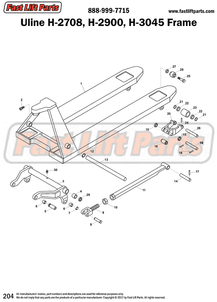 Manual Pallet Jack Parts, Diagrams, Kits, and Tools tagged "uline