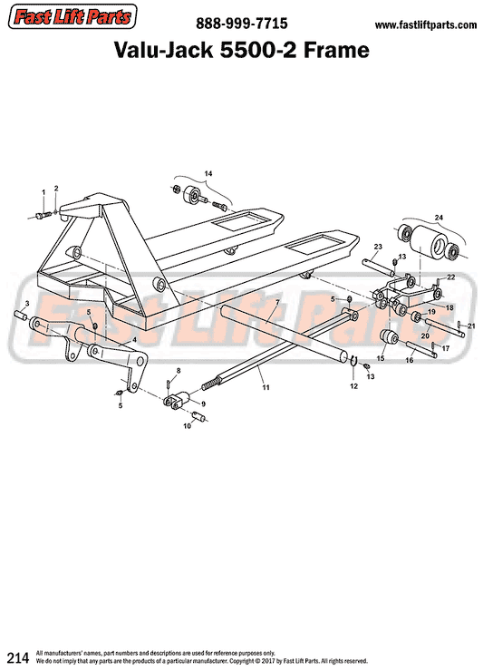 Valu-Jack 5500-2 Frame Line Drawing
