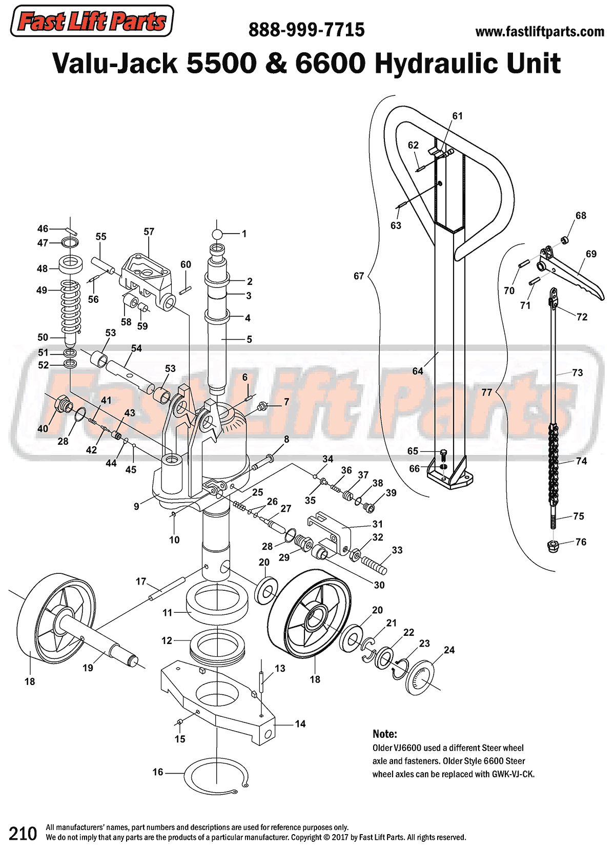 Valu-Jack 5500 & 6600 Hydraulic Unit Line Drawing
