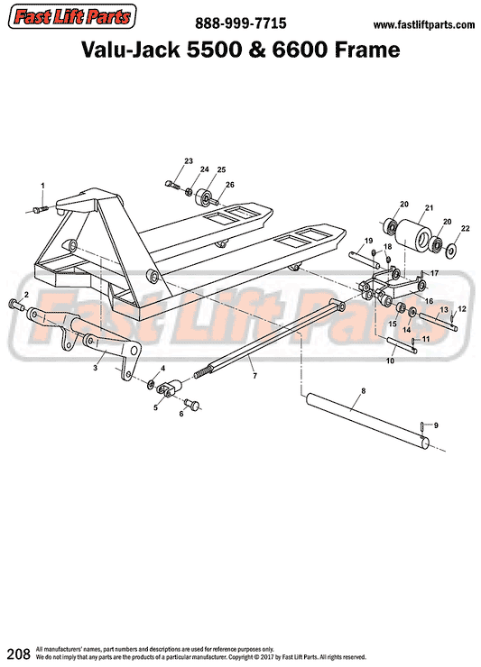 Valu-Jack 5500 & 6600 Frame Line Drawing